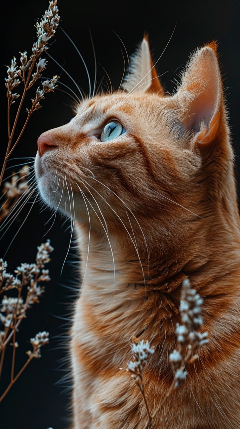 Cute Cat With Flowers Kittens Kitty Outdoor Aesthetic  (127)