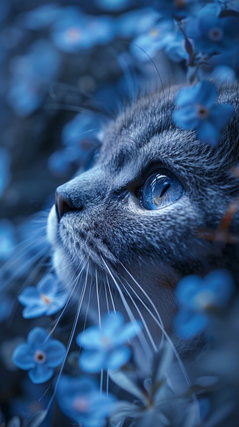 Cute Cat With Flowers Kittens Kitty Outdoor Aesthetic  (104)