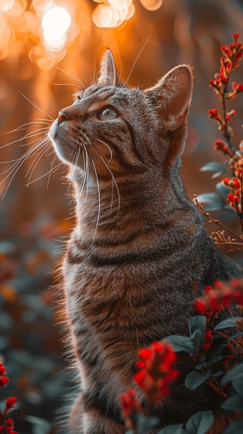 Cute Cat With Flowers Kittens Kitty Outdoor Aesthetic  (145)