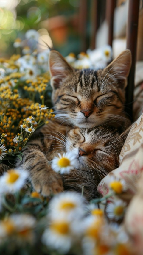 Cute Cat With Flowers Kittens Kitty Outdoor Aesthetic  (184)