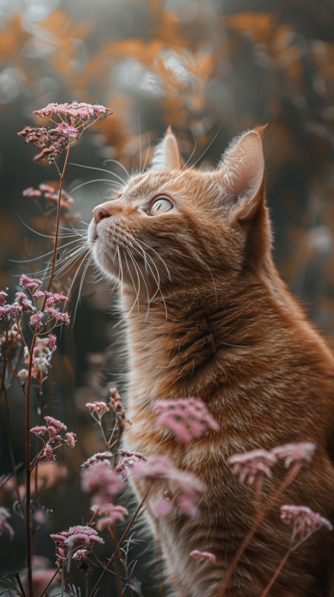 Cute Cat With Flowers Kittens Kitty Outdoor Aesthetic  (168)