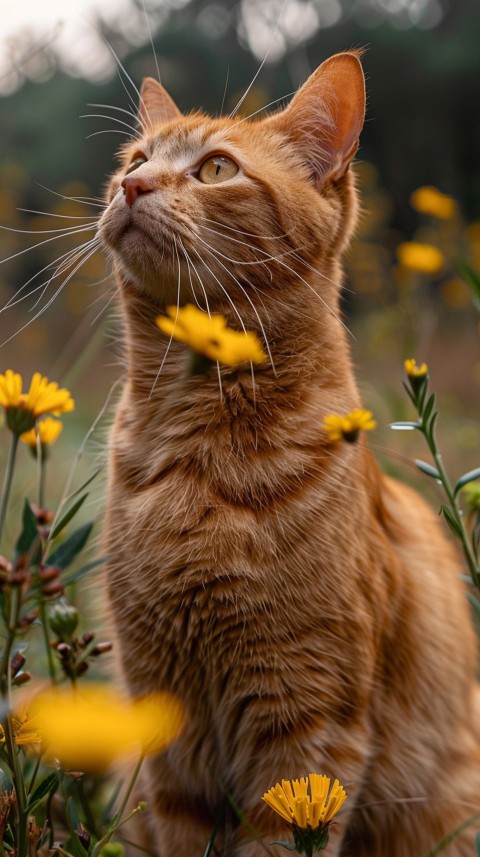 Cute Cat With Flowers Kittens Kitty Outdoor Aesthetic  (173)