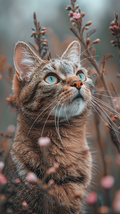 Cute Cat With Flowers Kittens Kitty Outdoor Aesthetic  (193)