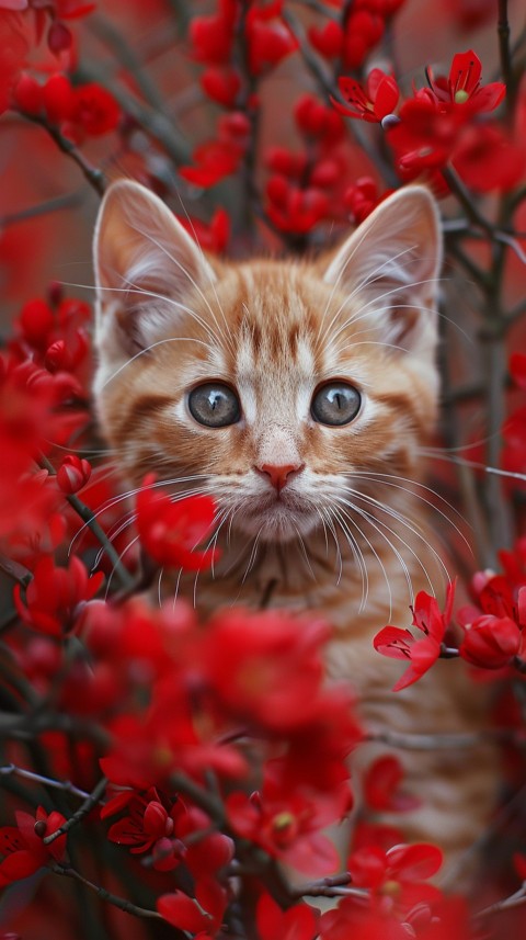 Cute Cat With Flowers Kittens Kitty Outdoor Aesthetic  (155)