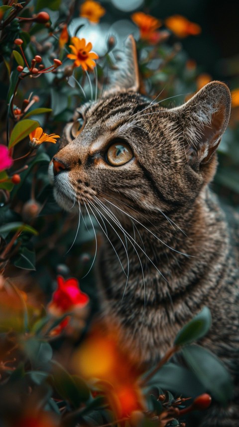 Cute Cat With Flowers Kittens Kitty Outdoor Aesthetic  (179)