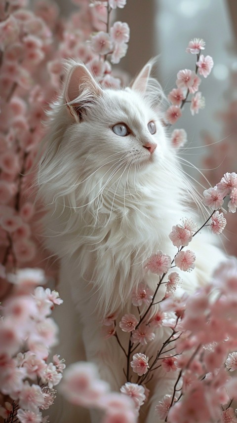 Cute Cat With Flowers Kittens Kitty Outdoor Aesthetic  (162)