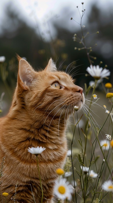 Cute Cat With Flowers Kittens Kitty Outdoor Aesthetic  (238)