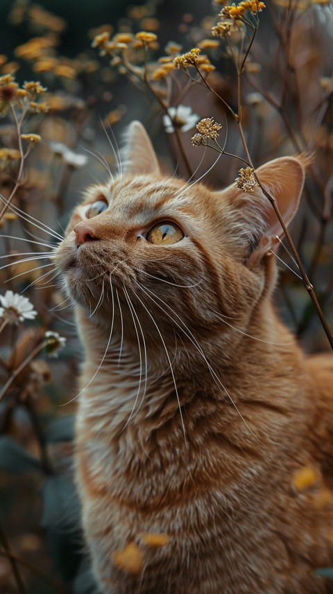 Cute Cat With Flowers Kittens Kitty Outdoor Aesthetic  (217)
