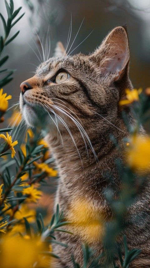 Cute Cat With Flowers Kittens Kitty Outdoor Aesthetic  (237)