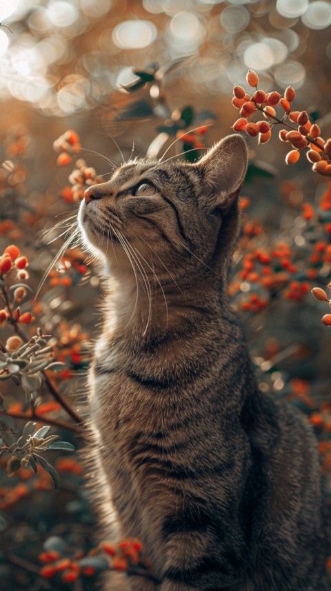 Cute Cat With Flowers Kittens Kitty Outdoor Aesthetic  (201)