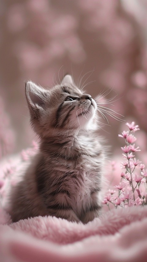 Cute Cat With Flowers Kittens Kitty Outdoor Aesthetic  (296)
