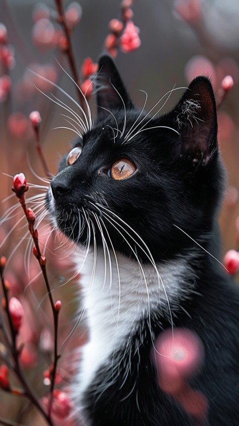 Cute Cat With Flowers Kittens Kitty Outdoor Aesthetic  (292)