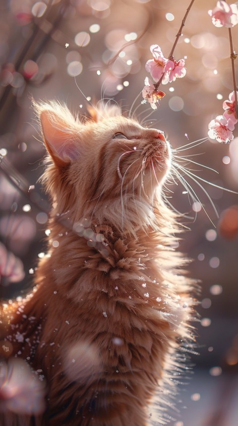 Cute Cat With Flowers Kittens Kitty Outdoor Aesthetic  (267)