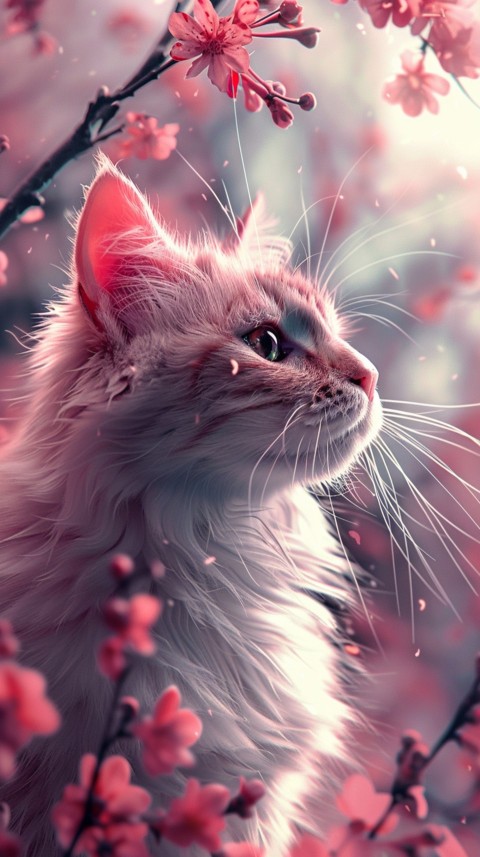 Cute Cat With Flowers Kittens Kitty Outdoor Aesthetic  (291)