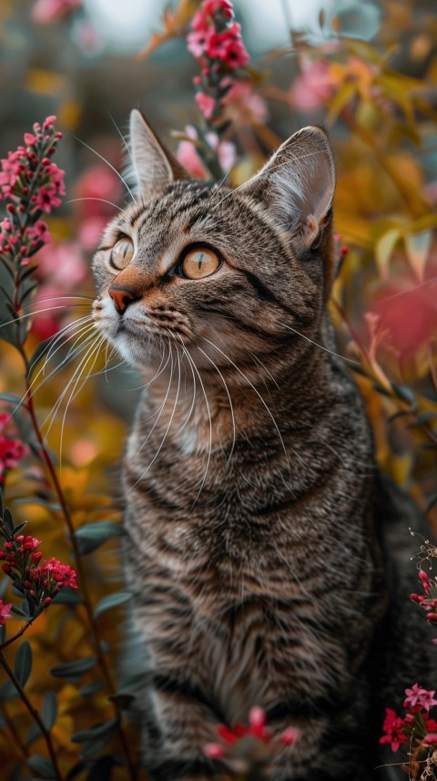 Cute Cat With Flowers Kittens Kitty Outdoor Aesthetic  (255)
