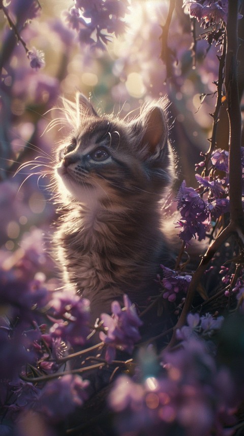 Cute Cat With Flowers Kittens Kitty Outdoor Aesthetic  (279)