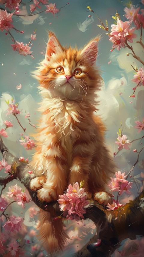 Cute Cat With Flowers Kittens Kitty Outdoor Aesthetic  (287)