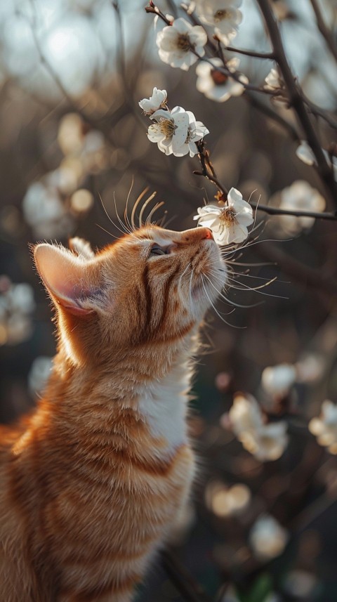 Cute Cat With Flowers Kittens Kitty Outdoor Aesthetic  (314)