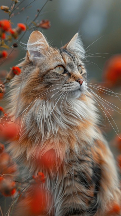 Cute Cat With Flowers Kittens Kitty Outdoor Aesthetic  (337)