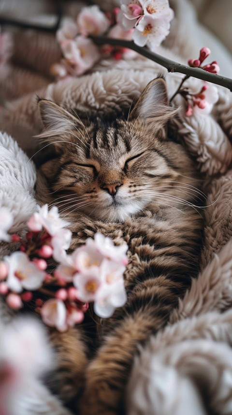 Cute Cat With Flowers Kittens Kitty Outdoor Aesthetic  (343)