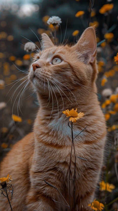 Cute Cat With Flowers Kittens Kitty Outdoor Aesthetic  (310)