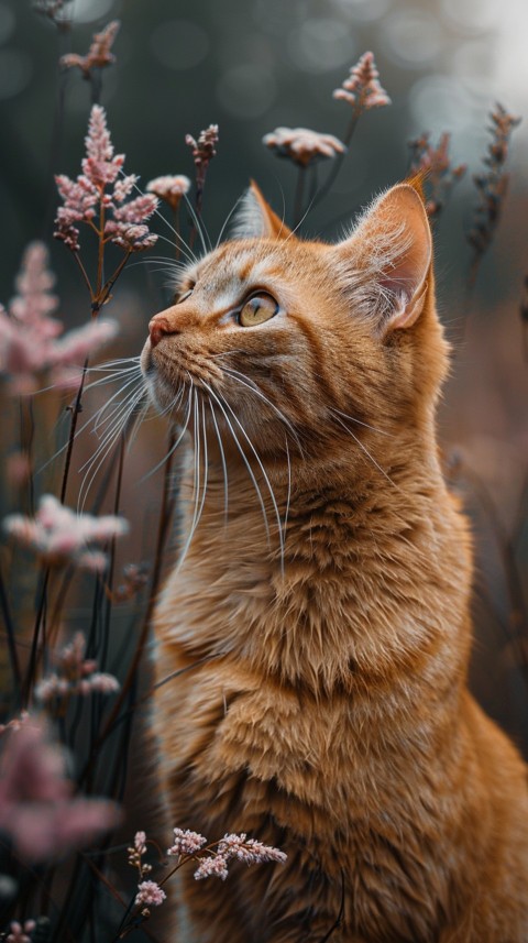 Cute Cat With Flowers Kittens Kitty Outdoor Aesthetic  (307)