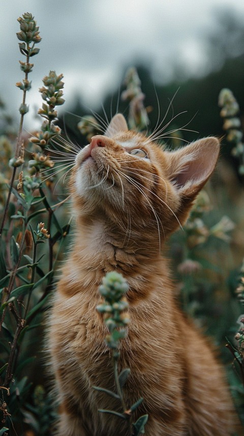 Cute Cat With Flowers Kittens Kitty Outdoor Aesthetic  (321)