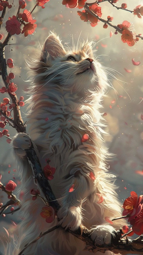 Cute Cat With Flowers Kittens Kitty Outdoor Aesthetic  (325)