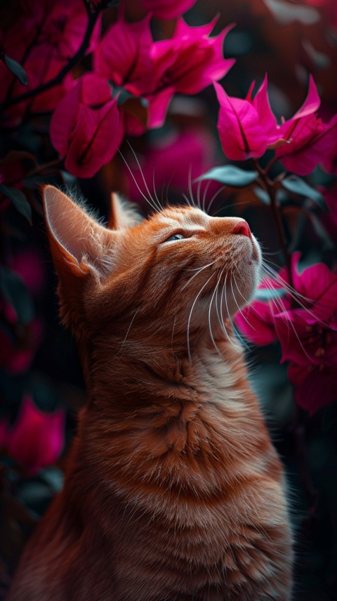 Cute Cat With Flowers Kittens Kitty Outdoor Aesthetic  (372)