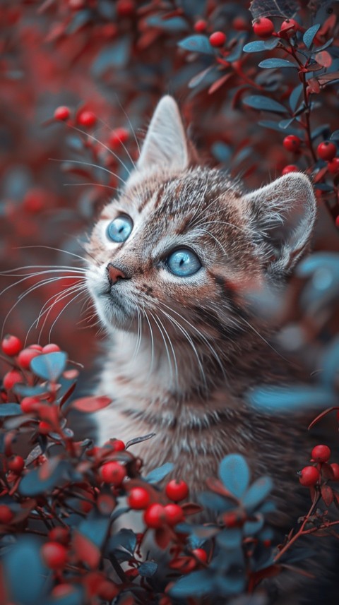 Cute Cat With Flowers Kittens Kitty Outdoor Aesthetic  (391)