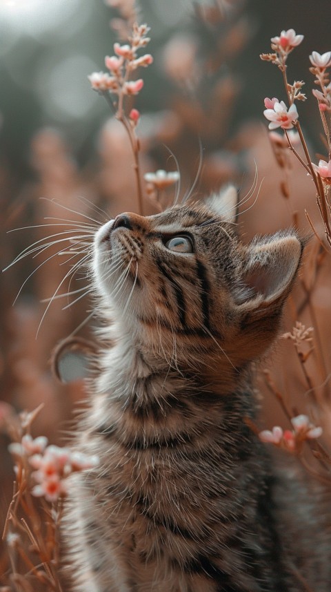 Cute Cat With Flowers Kittens Kitty Outdoor Aesthetic  (365)