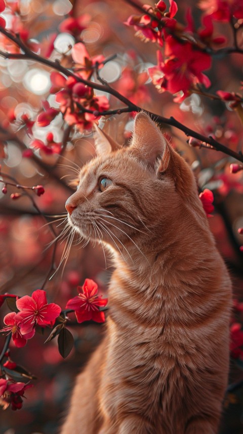 Cute Cat With Flowers Kittens Kitty Outdoor Aesthetic  (394)