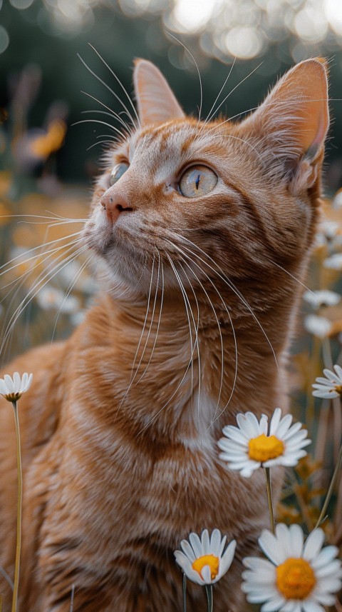Cute Cat With Flowers Kittens Kitty Outdoor Aesthetic  (377)