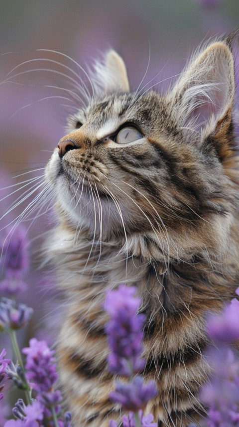 Cute Cat With Flowers Kittens Kitty Outdoor Aesthetic  (406)