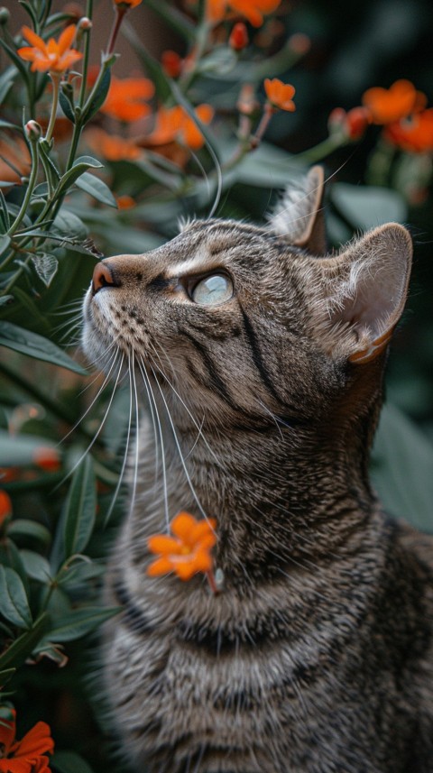 Cute Cat With Flowers Kittens Kitty Outdoor Aesthetic  (436)