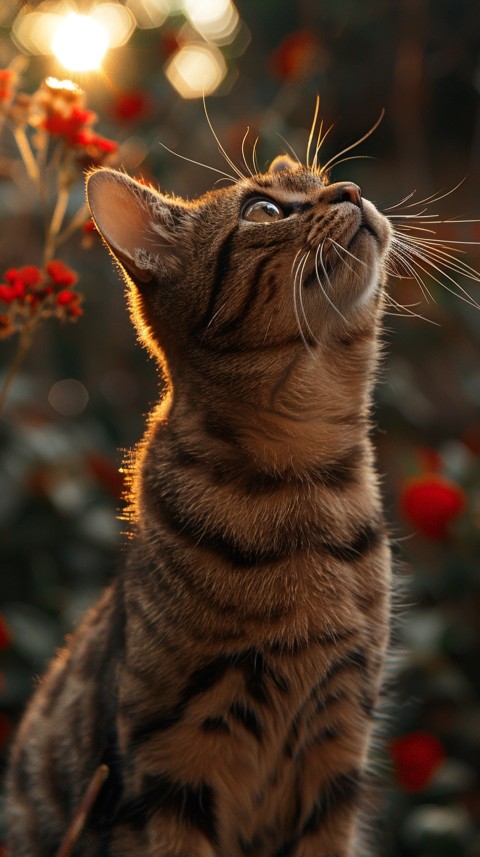 Cute Cat With Flowers Kittens Kitty Outdoor Aesthetic  (407)