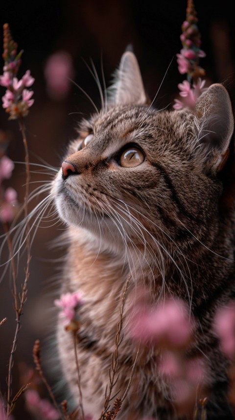 Cute Cat With Flowers Kittens Kitty Outdoor Aesthetic  (497)
