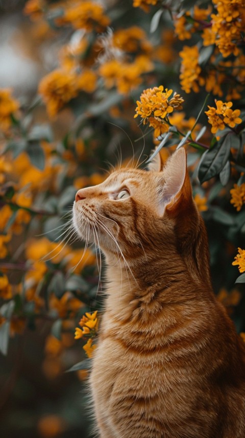 Cute Cat With Flowers Kittens Kitty Outdoor Aesthetic  (490)