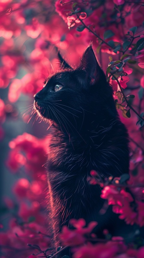 Cute Cat With Flowers Kittens Kitty Outdoor Aesthetic  (482)