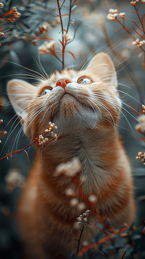Cute Cat With Flowers Kittens Kitty Outdoor Aesthetic  (460)