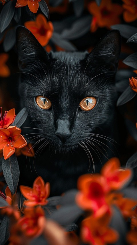 Cute Cat With Flowers Kittens Kitty Outdoor Aesthetic  (499)