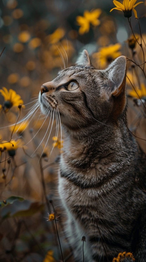 Cute Cat With Flowers Kittens Kitty Outdoor Aesthetic  (487)