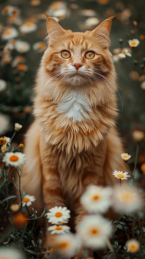 Cute Cat With Flowers Kittens Kitty Outdoor Aesthetic  (477)