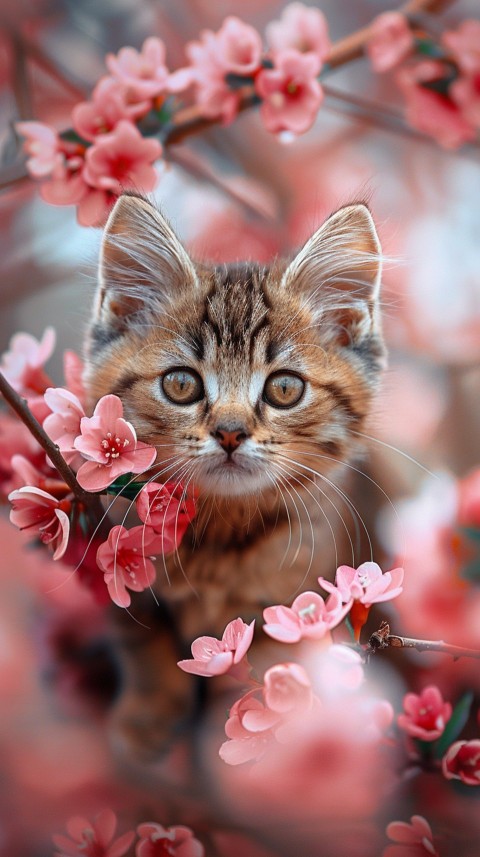 Cute Cat With Flowers Kittens Kitty Outdoor Aesthetic  (481)