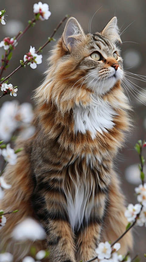 Cute Cat With Flowers Kittens Kitty Outdoor Aesthetic  (536)
