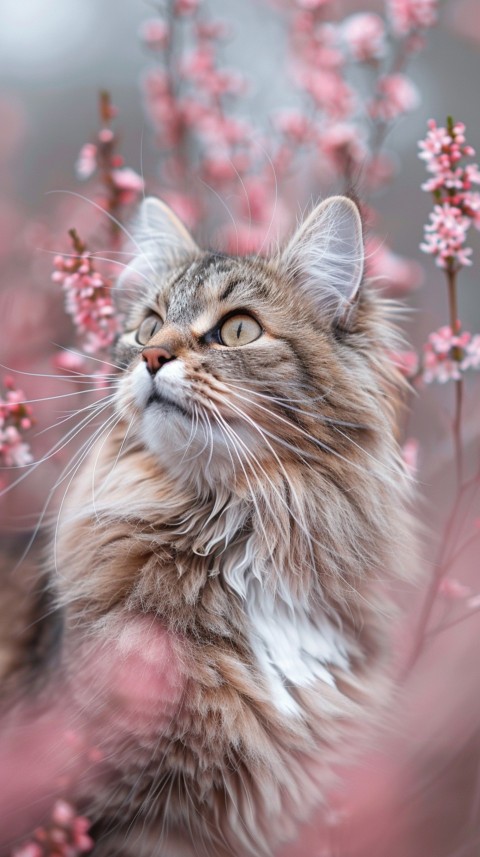 Cute Cat With Flowers Kittens Kitty Outdoor Aesthetic  (545)