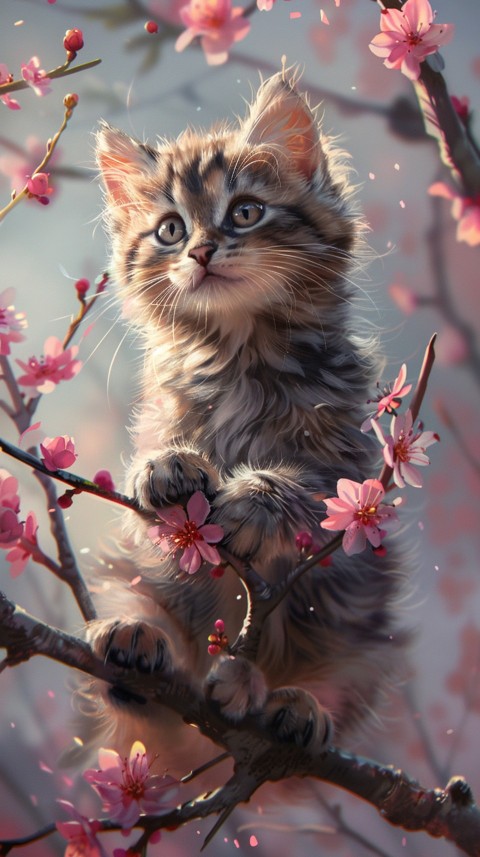 Cute Cat With Flowers Kittens Kitty Outdoor Aesthetic  (502)