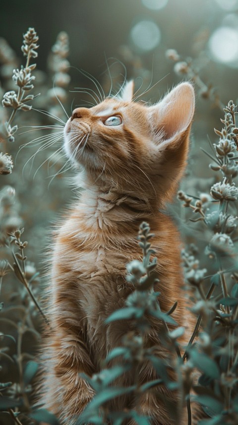 Cute Cat With Flowers Kittens Kitty Outdoor Aesthetic  (552)
