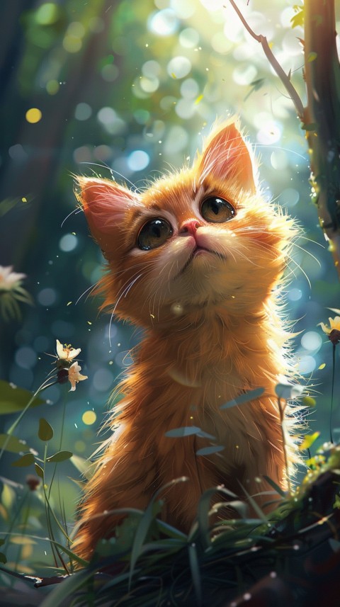 Cute Cat With Flowers Kittens Kitty Outdoor Aesthetic  (542)