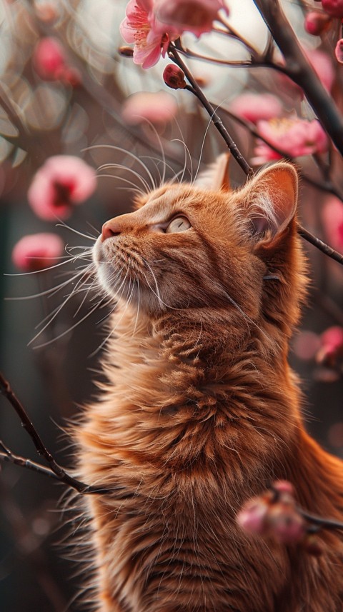 Cute Cat With Flowers Kittens Kitty Outdoor Aesthetic  (523)